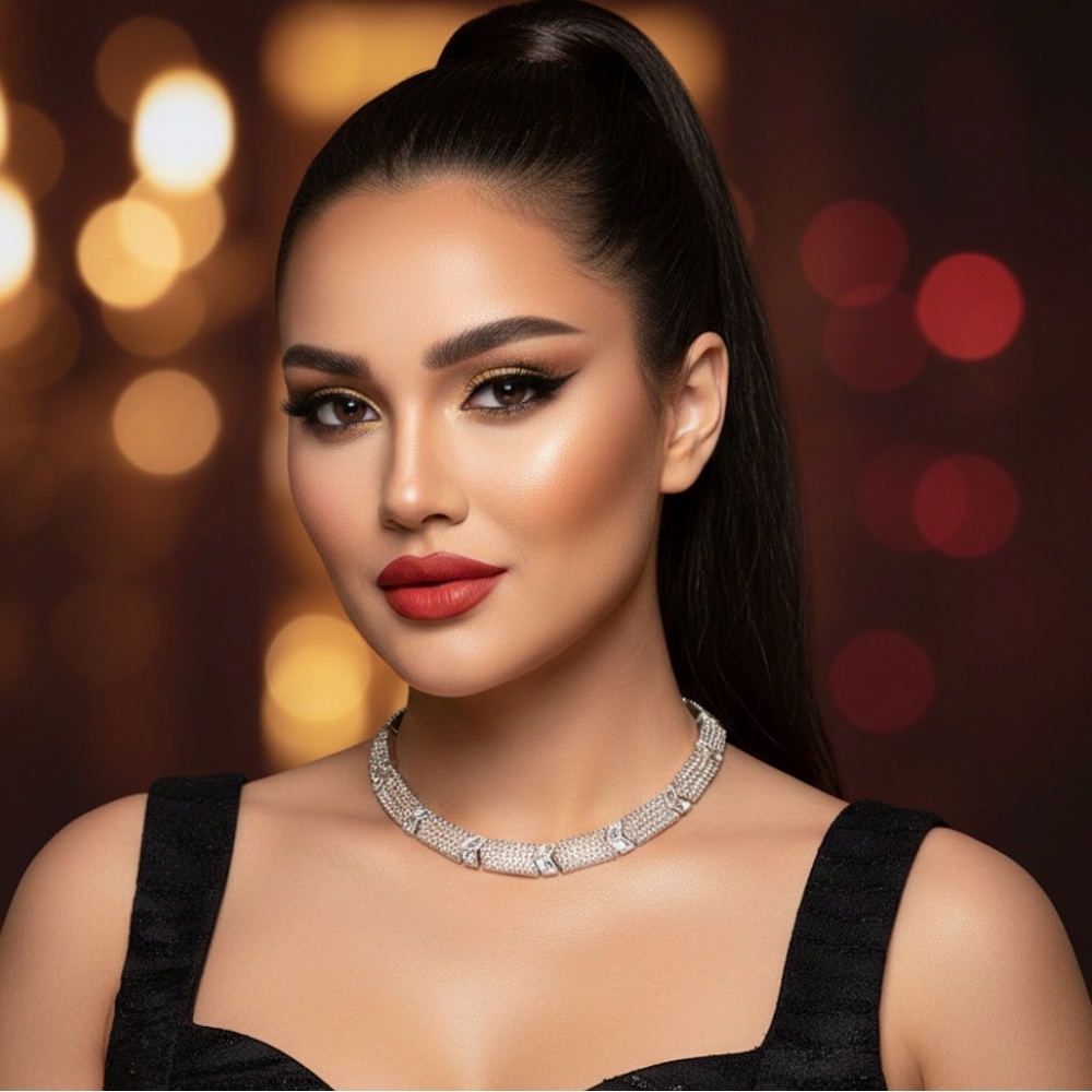 Elegant Silver Mesh Look Necklace